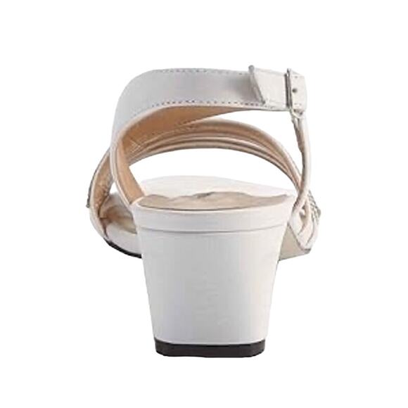 Walking Cradles Lettie White Cashmere Sandals Open-Toe Adjustable Buckle - SZ 6W - Picture 4 of 10